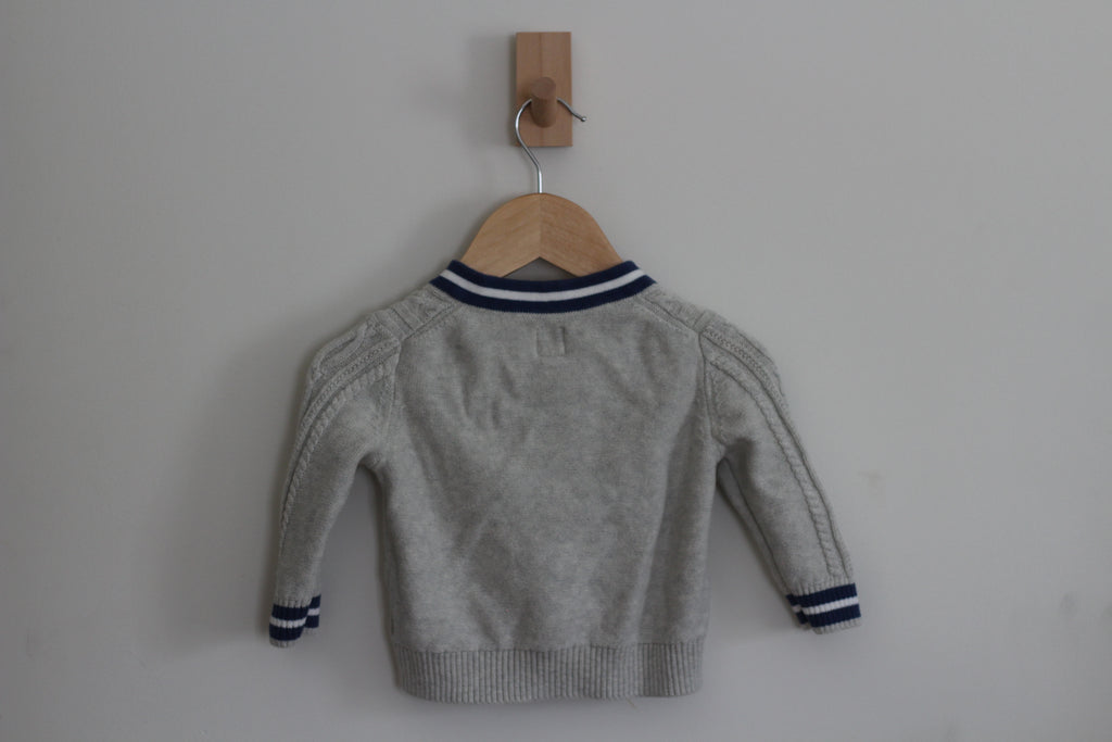 Baby Gap Boys Cable-Knit Collegiate Varsity Cardigan Sweater - size 6-12 months
