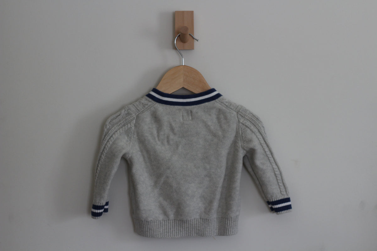 Baby Gap Boys Cable-Knit Collegiate Varsity Cardigan Sweater - size 6-12 months