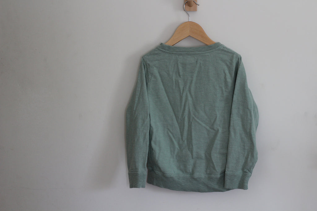 Crewcuts Long Sleeve Slub Cotton Sage Green Sweatshirt - size 6 / 7