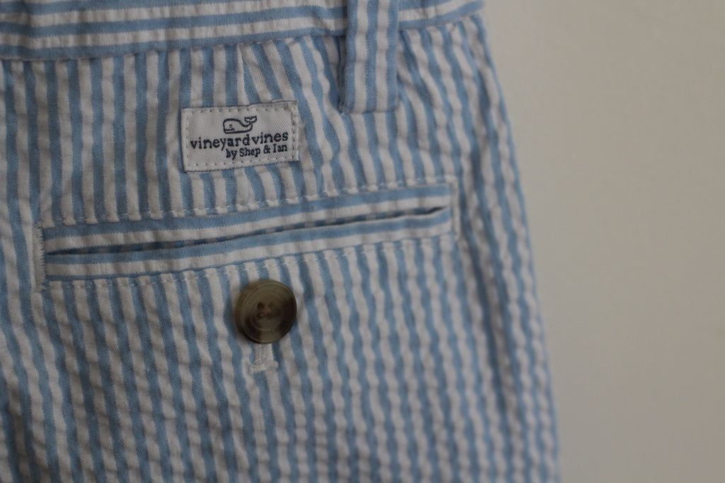 Vineyard Vines Seersucker Blue and White Breaker Pants - size 7