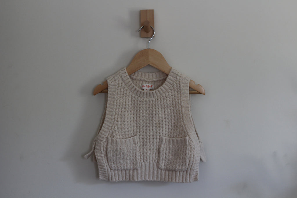 Cat & Jack Cream Girls Sweater Vest - size 3T