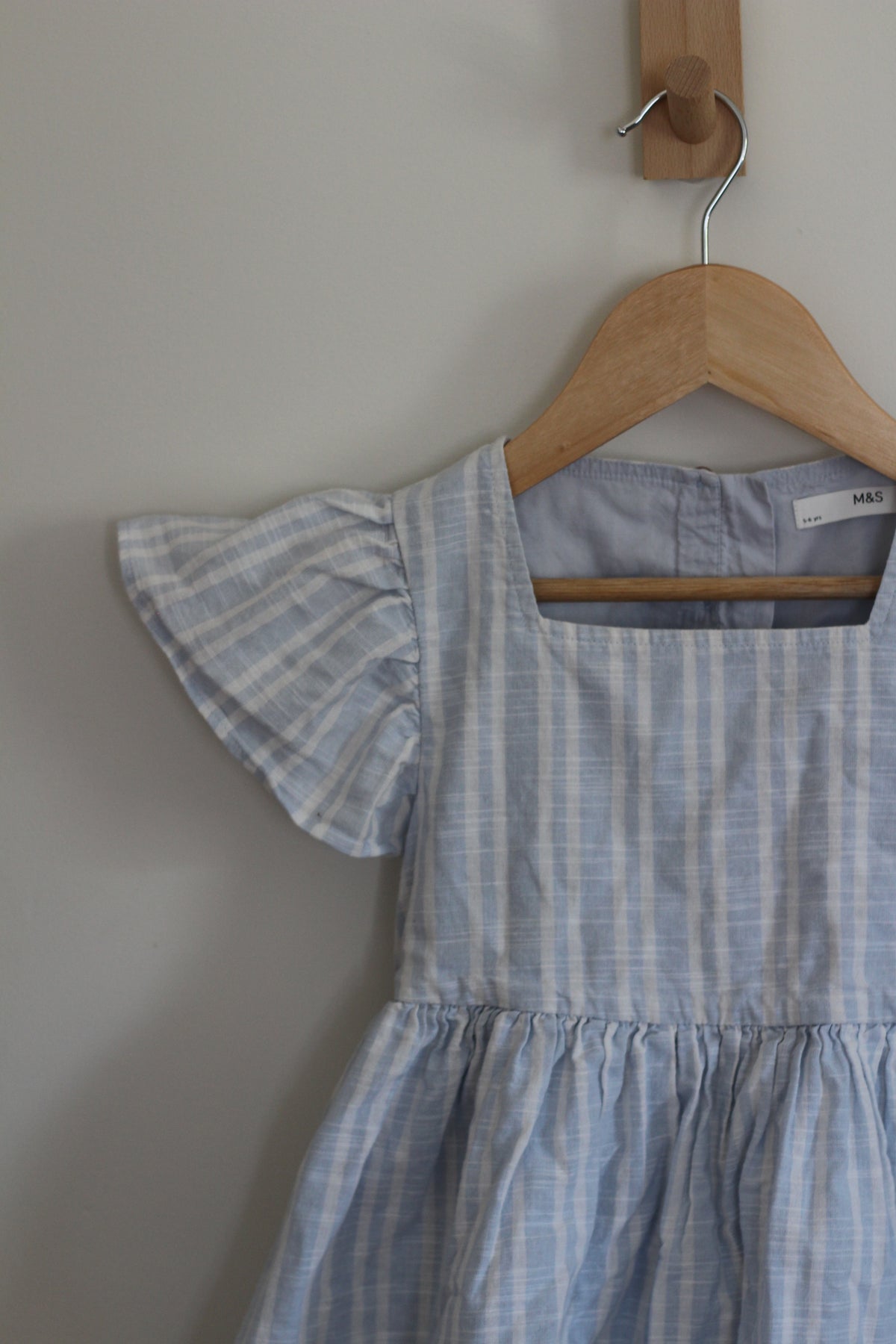 M&S Blue Striped Dress- size 5-6 years