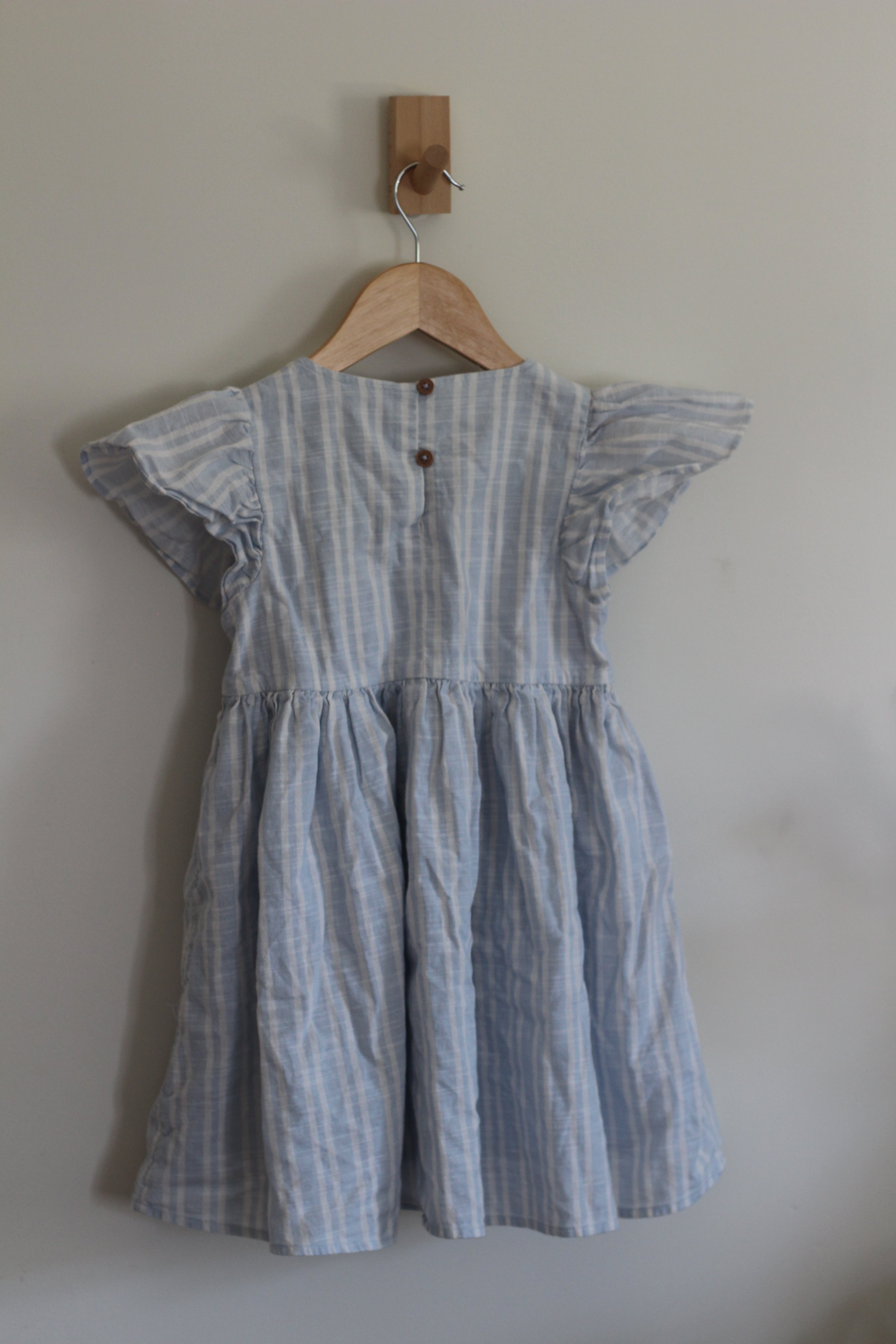 M&S Blue Striped Dress- size 5-6 years