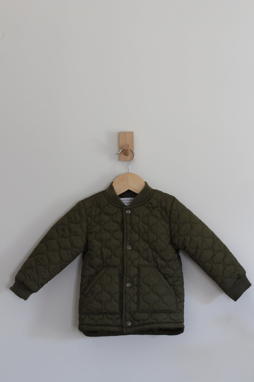quilted children's jackets in olive