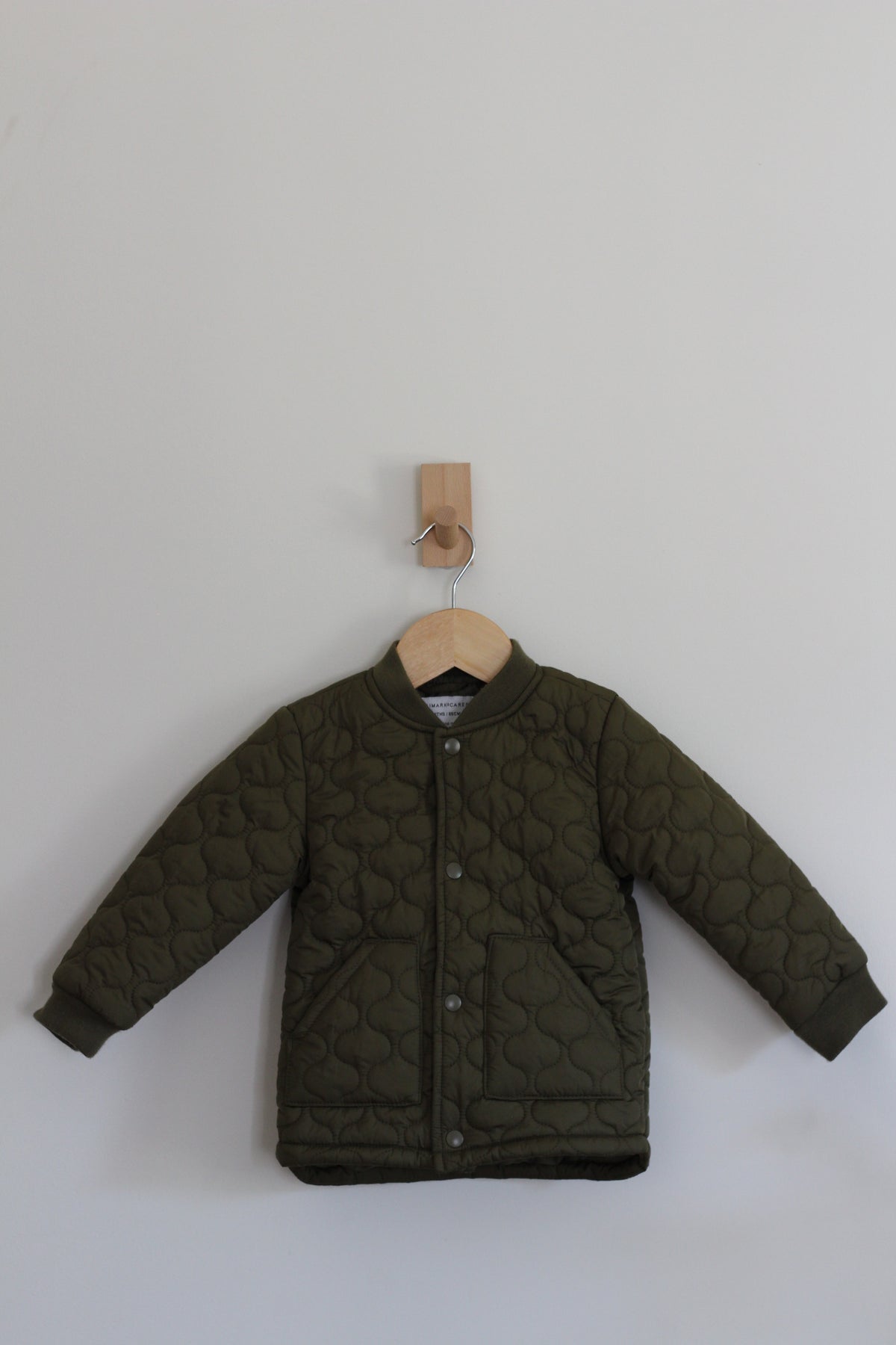 quilted children's jackets in olive