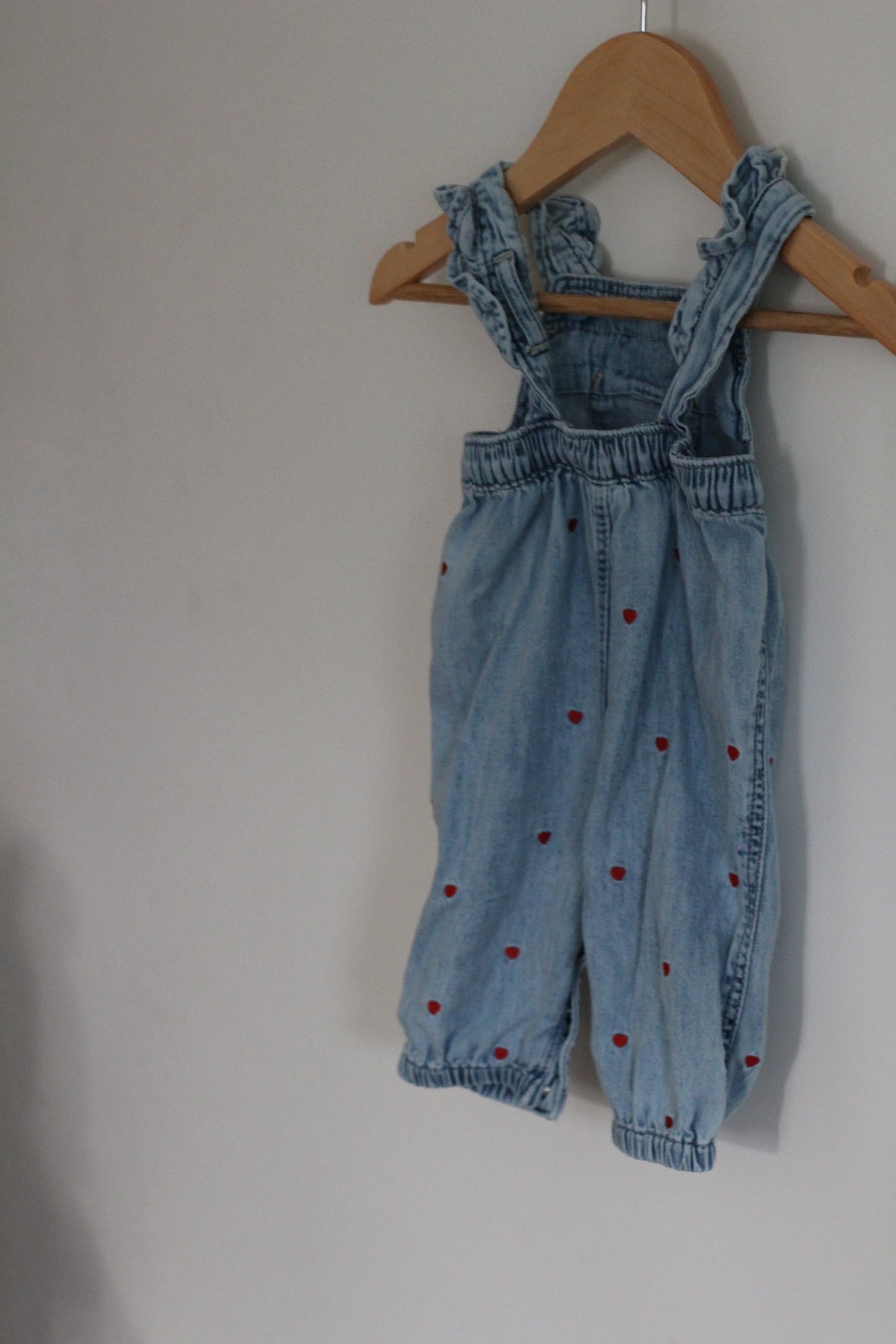 Baby Gap Denim Heart Overalls - size 0-3 months