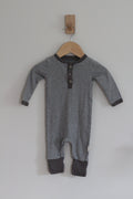 Burt's Bees Organic Cotton Grey Long Sleeve Onesie - size 3-6 months