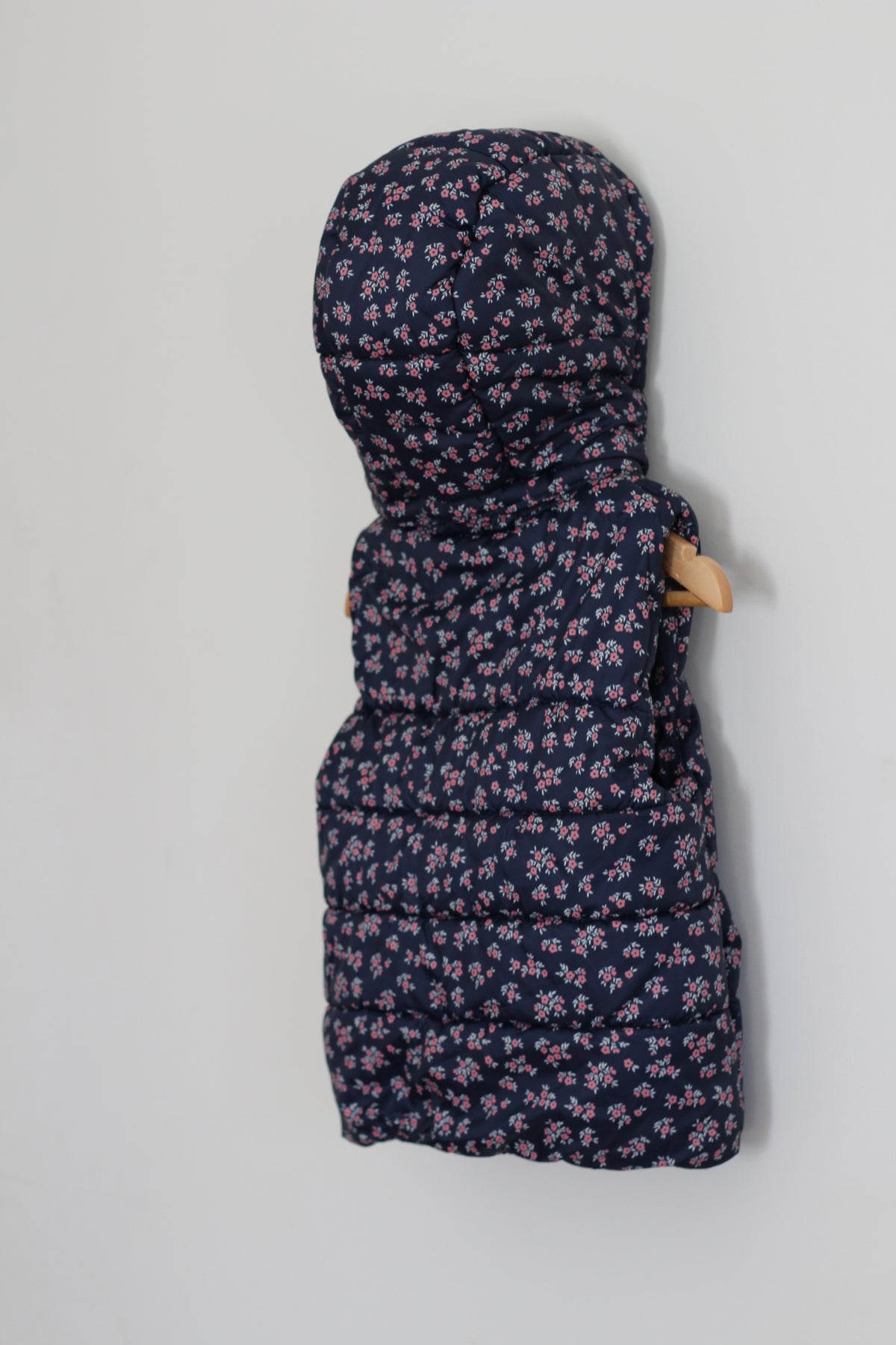 H&M Navy Vest with Removable Hood and Florals - size 3 / 4 years