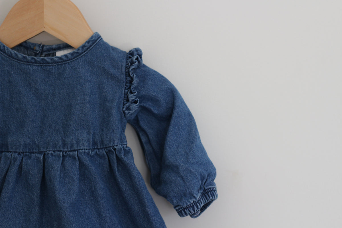 Little Co. Organic Cotton Denim Dress - size newborn