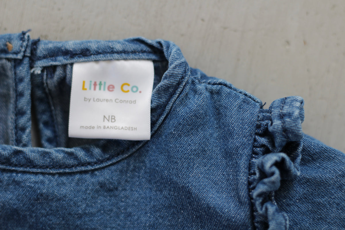 Little Co. Organic Cotton Denim Dress - size newborn