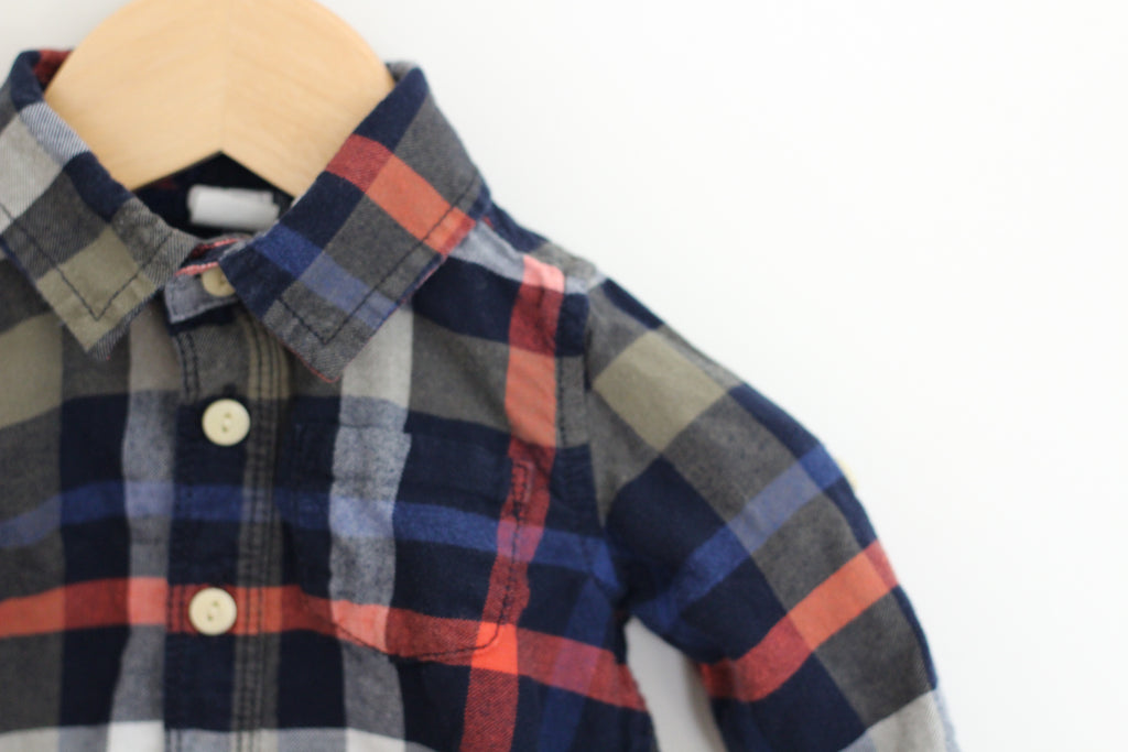 Baby Gap Plaid Button Down Shirt - size 6-12 months
