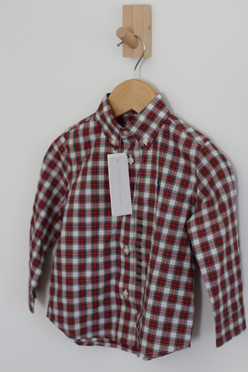 NWT Ralph Lauren Holiday Plaid Shirt - size 24 months