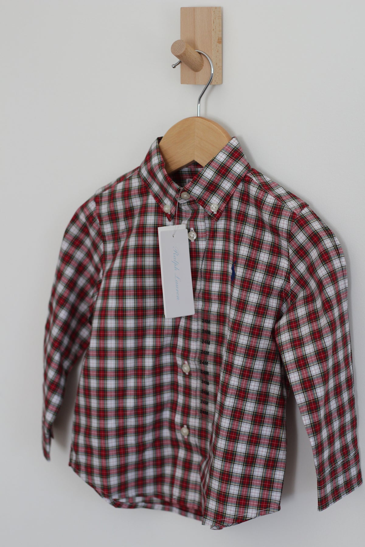 NWT Ralph Lauren Holiday Plaid Shirt - size 24 months
