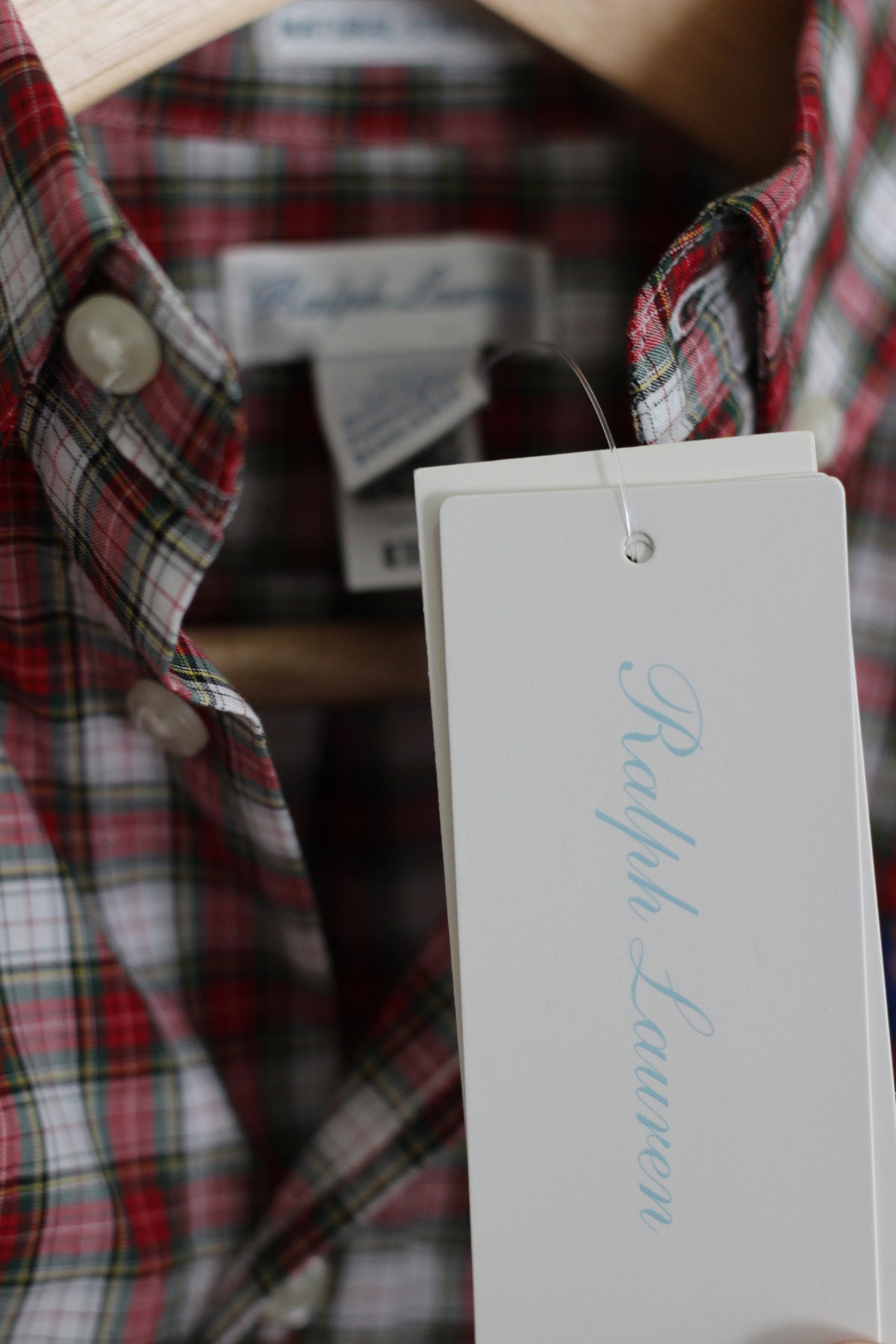 NWT Ralph Lauren Holiday Plaid Shirt - size 24 months