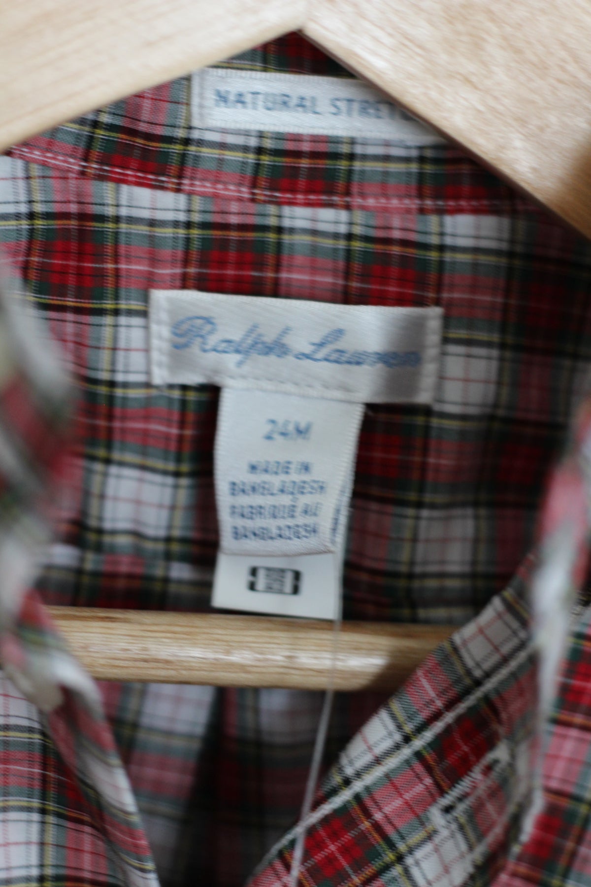 NWT Ralph Lauren Holiday Plaid Shirt - size 24 months