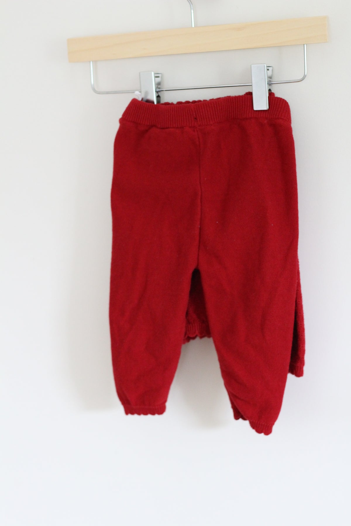 H&M Red Knit Cardigan with Scalloped, Ruffle Collar and Fine-Knit Pants - size 6 months