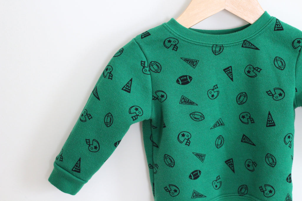 Garanimals Green Football Sweater - size 12 months