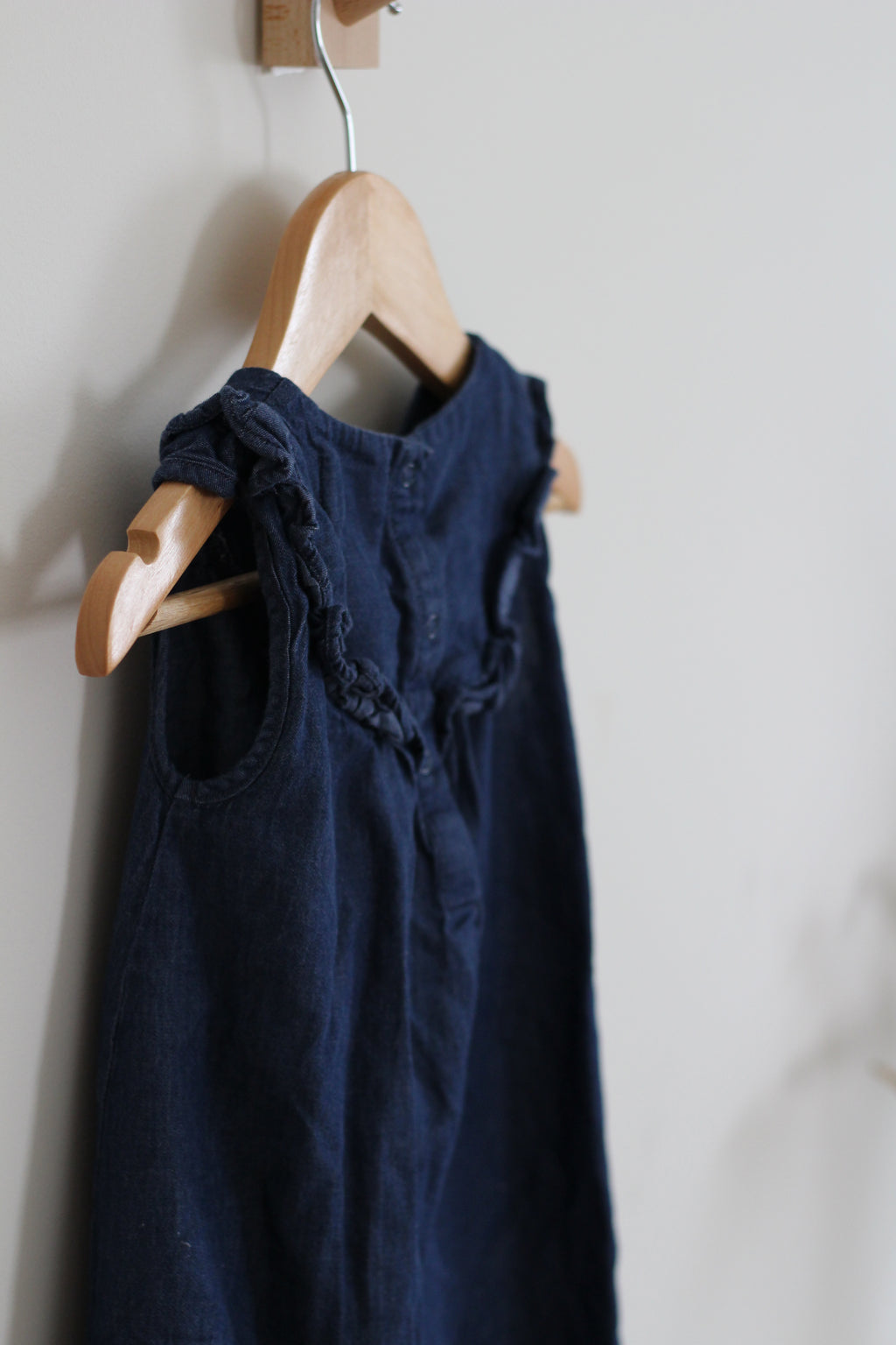 GOTS Certified Monica + Andy Chambray Dress with Flower Embroidery - size 3T