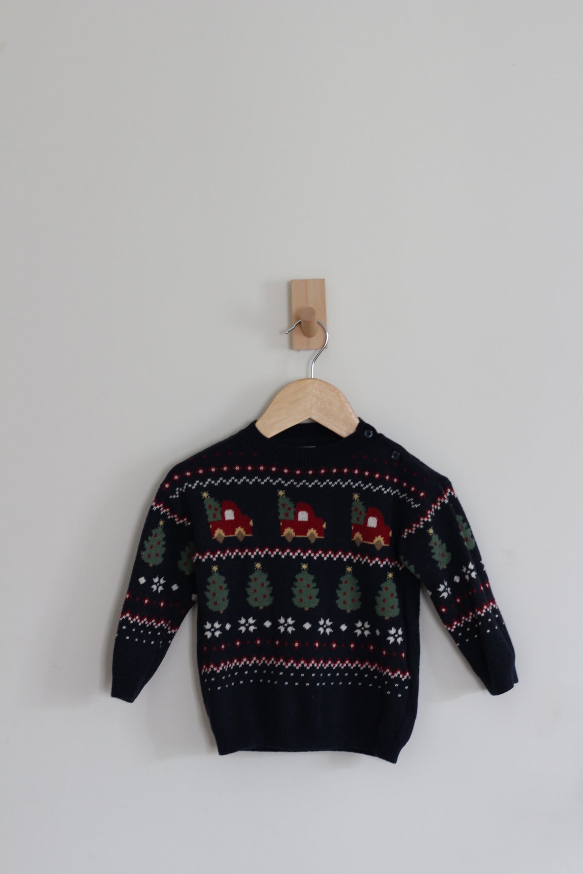 H&M Christmas Truck Sweater in Navy - size 18 months