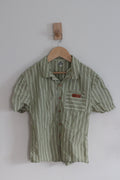 Bonton Boys Striped Short Sleeve Button Down - size 10