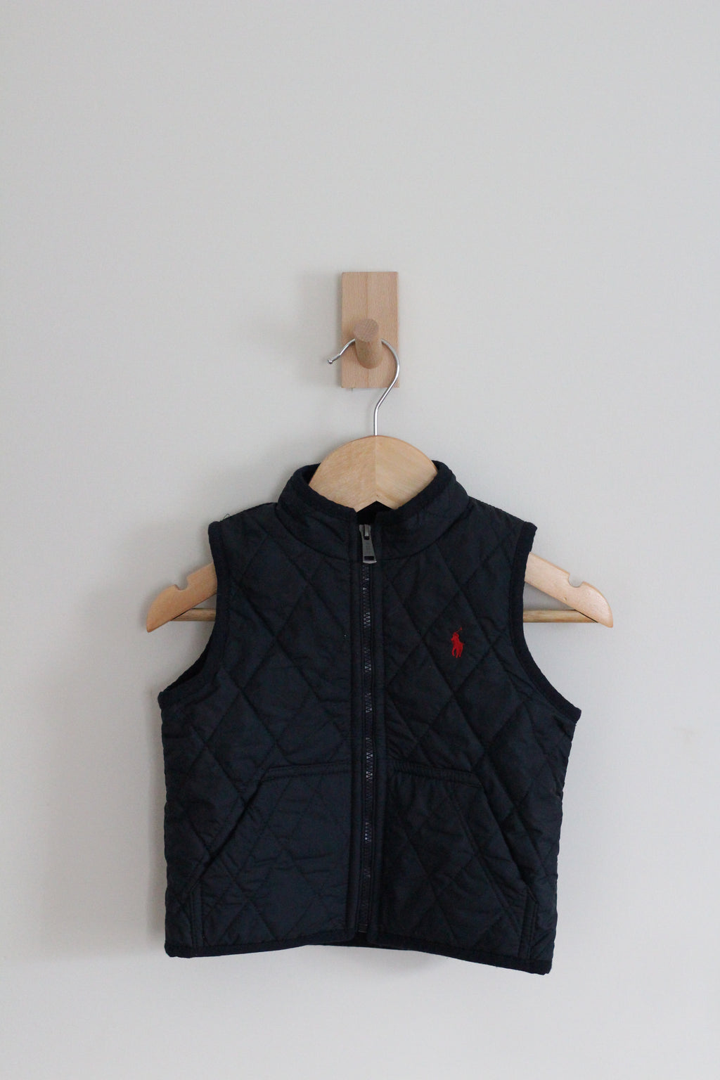 Polo Ralph Lauren Dark Navy Toddler Fleece Lined Quilted Vest - size 12 months