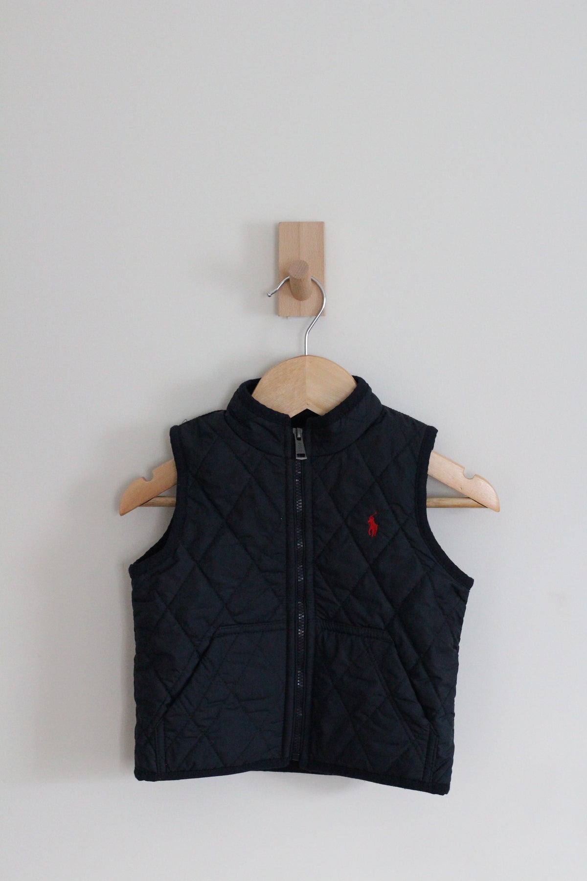 Polo Ralph Lauren Dark Navy Toddler Fleece Lined Quilted Vest - size 12 months
