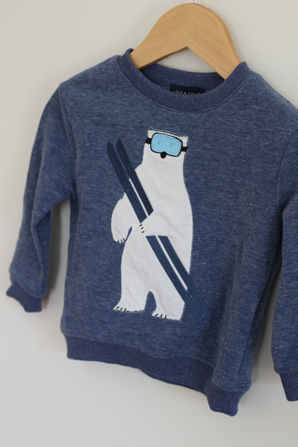 Andy & Evan Navy Polar Bear Sweater - size 2t