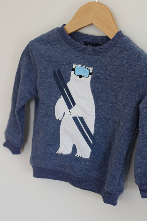 Andy & Evan Navy Polar Bear Sweater - size 2t