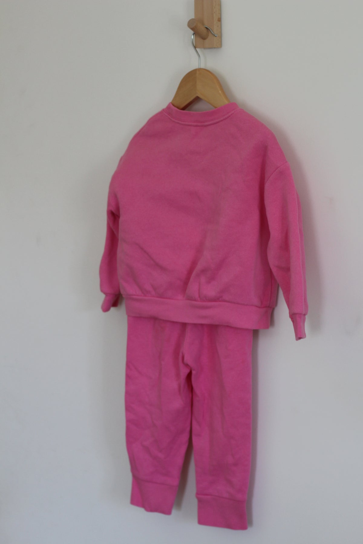 Baby Gap Pink Heart Sweater + Jogger Set - size 2t