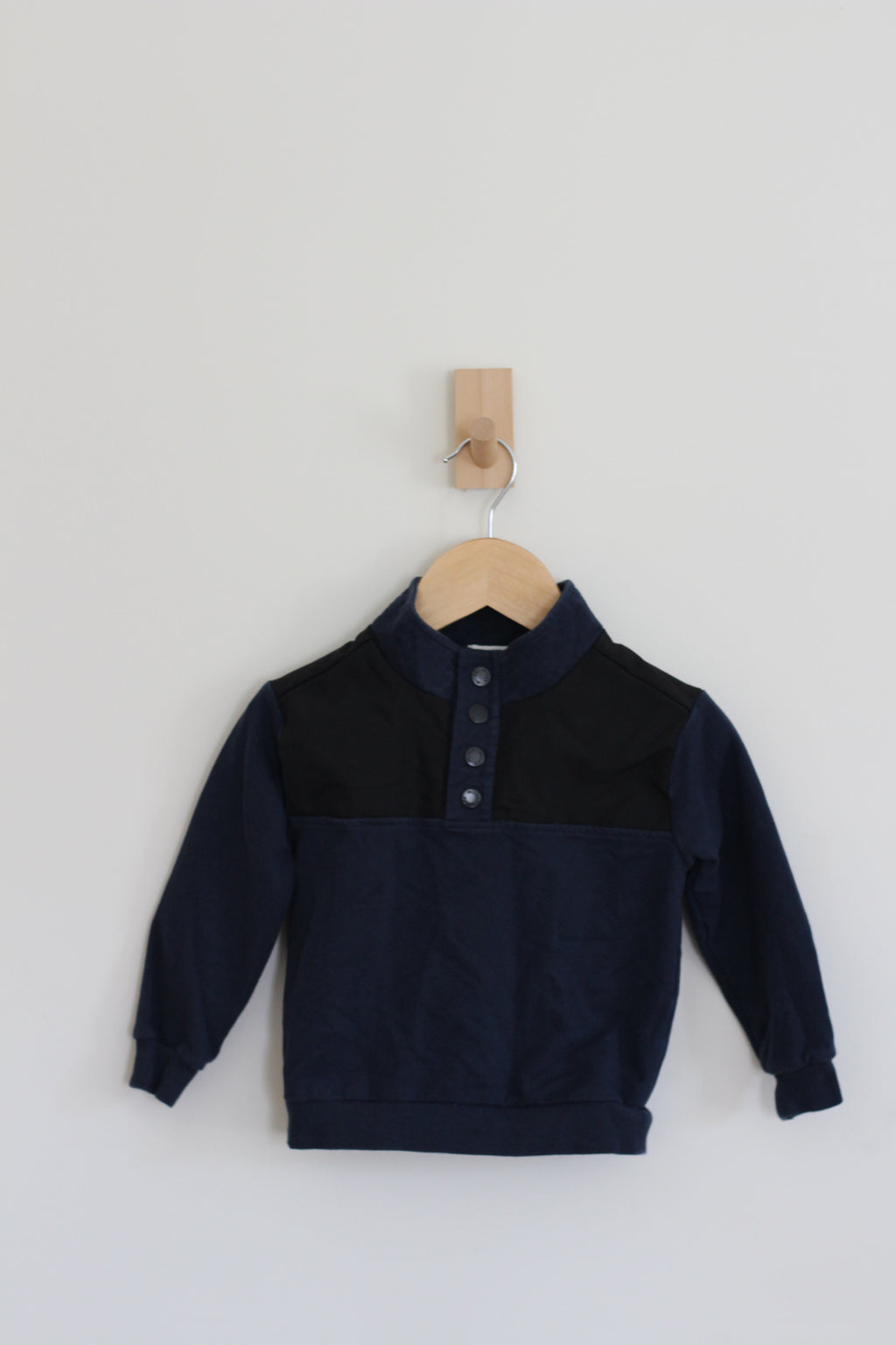 Miles the Label Half Snap Colorblock Sweatshirt - size 24 months