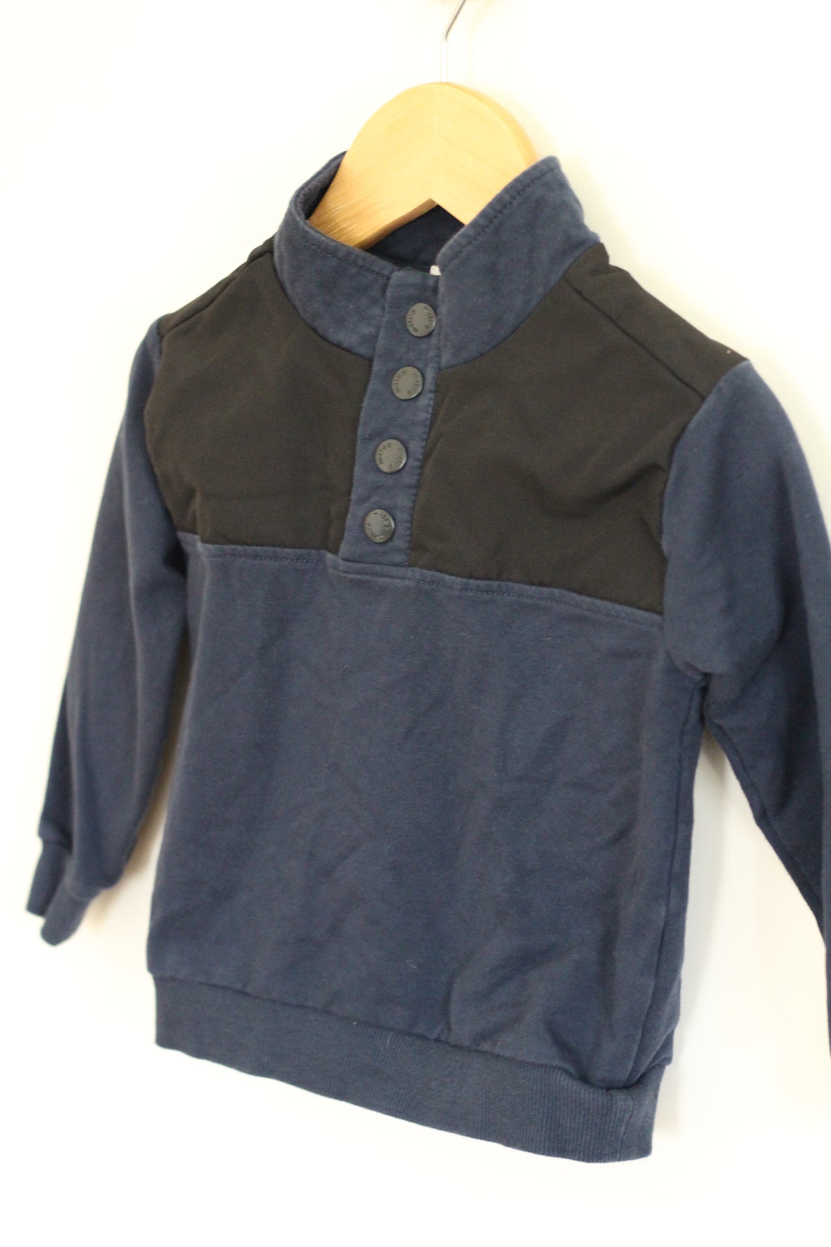 Miles the Label Half Snap Colorblock Sweatshirt - size 24 months