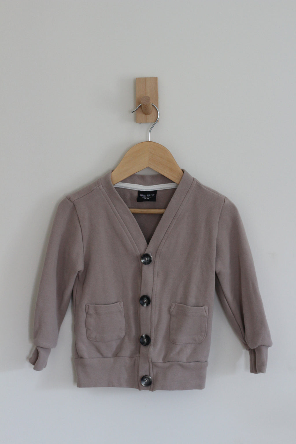 Little Bipsy Taupe Cardigan - size 2 - 3T