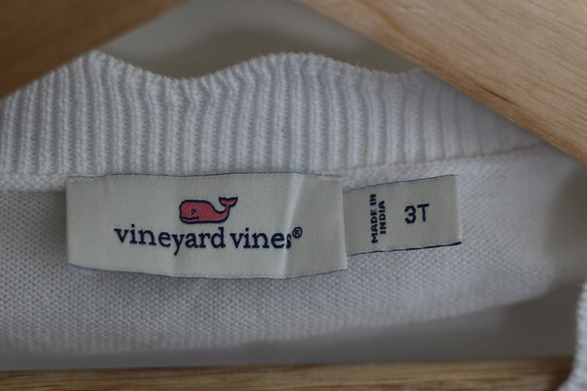 Vineyard Vines White Scalloped Knit Cardigan - size 3t