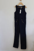Janie + Jack Sailor Button Navy Blue Jumper - size 10