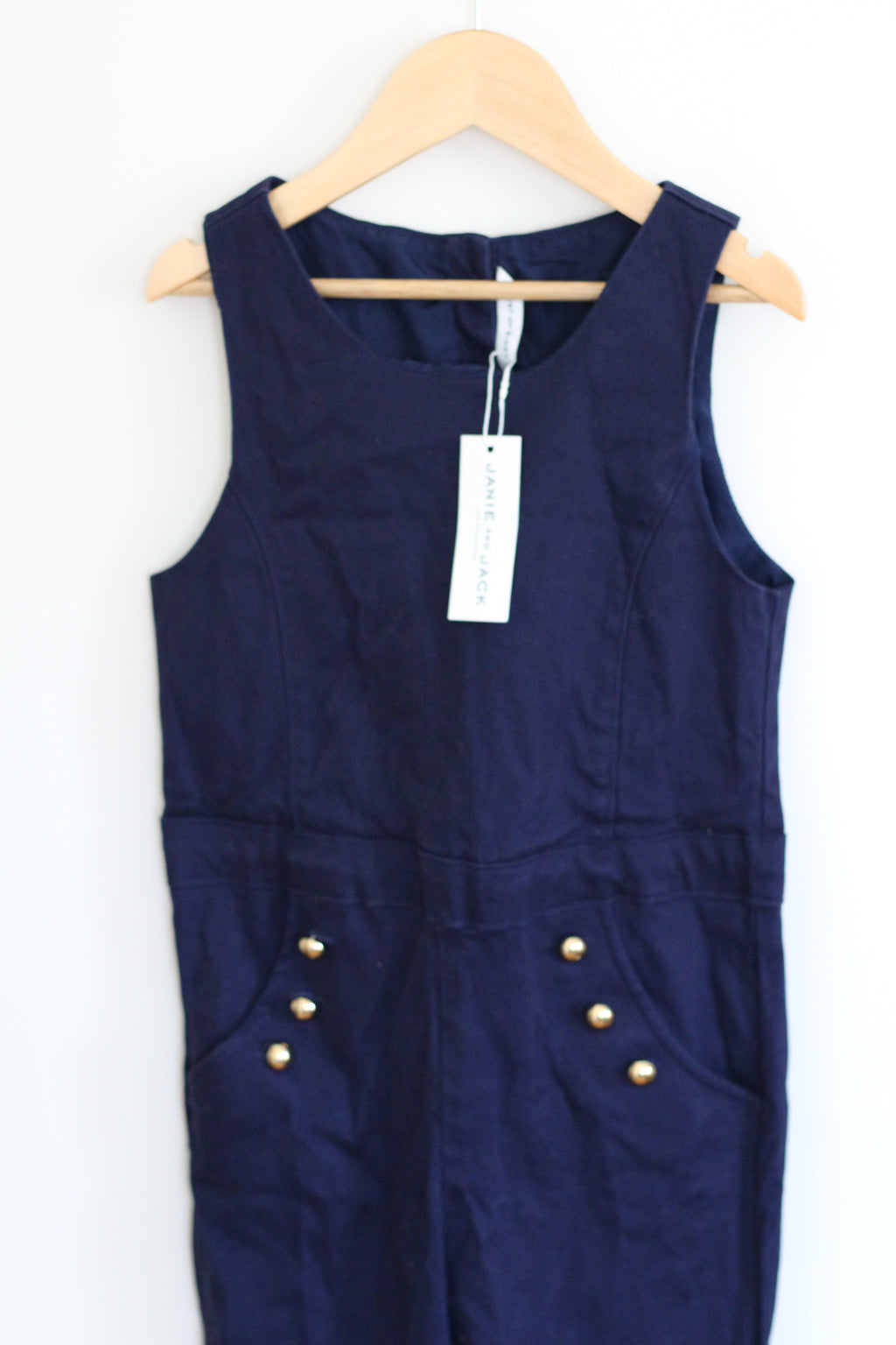 Janie + Jack Sailor Button Navy Blue Jumper - size 10