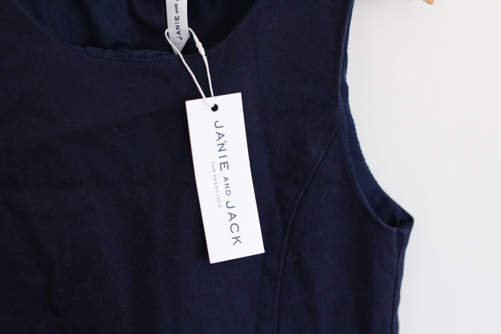 Janie + Jack Sailor Button Navy Blue Jumper - size 10