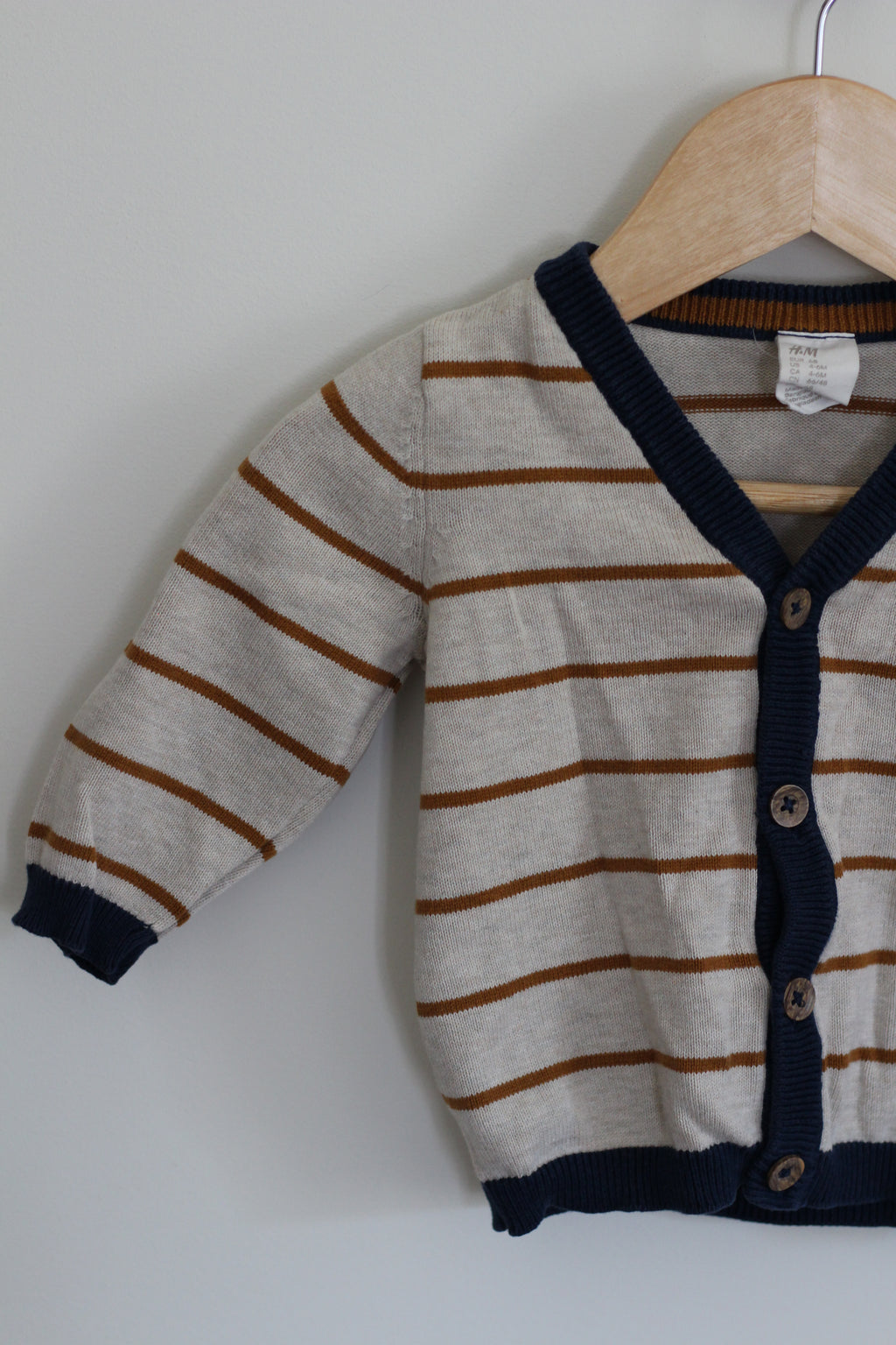 H&M Boys Striped Cardigan - size 4-6 months