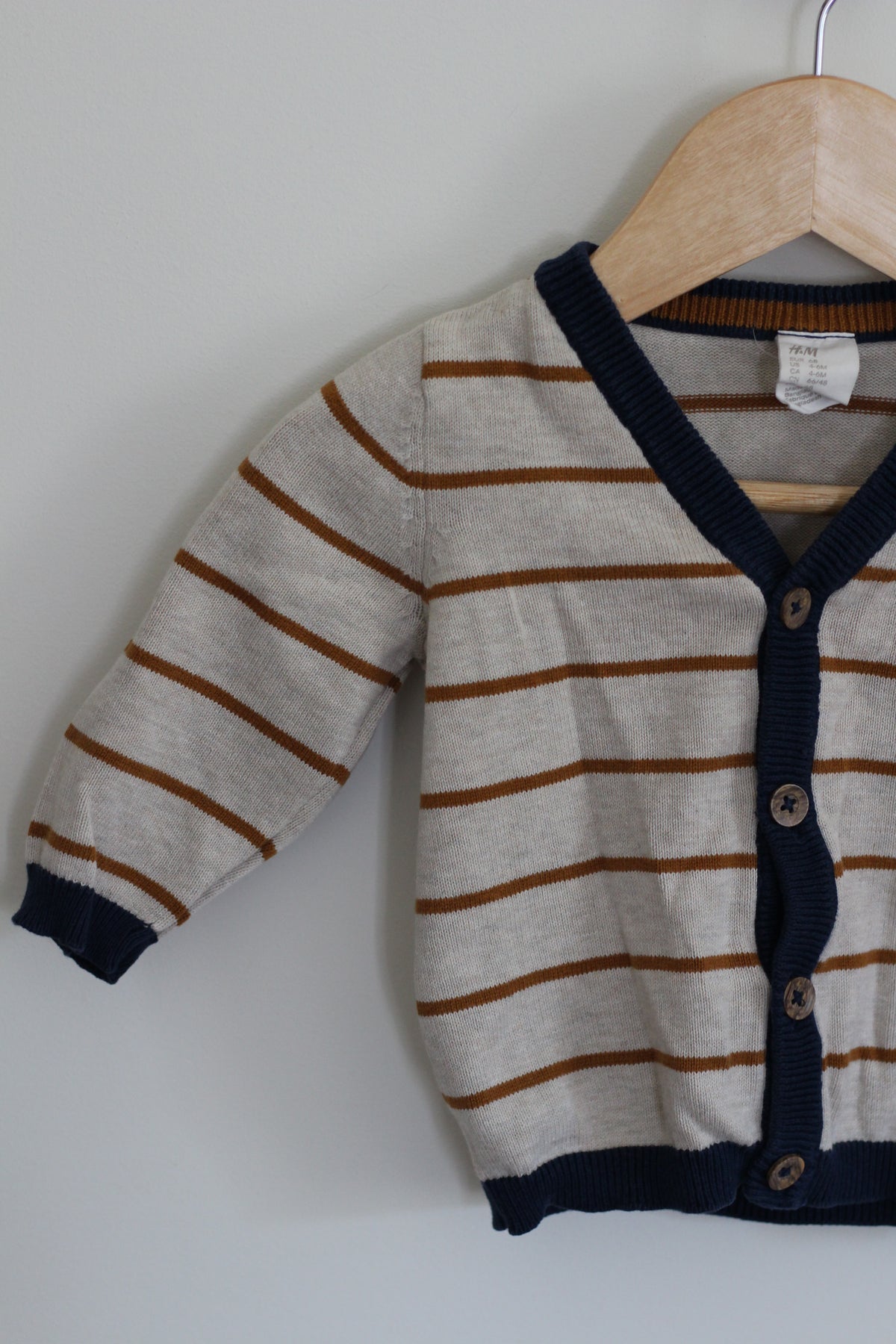H&M Boys Striped Cardigan - size 4-6 months