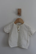 H&M Cotton Muslin Henley Short Sleeve Shirt - size 18 months