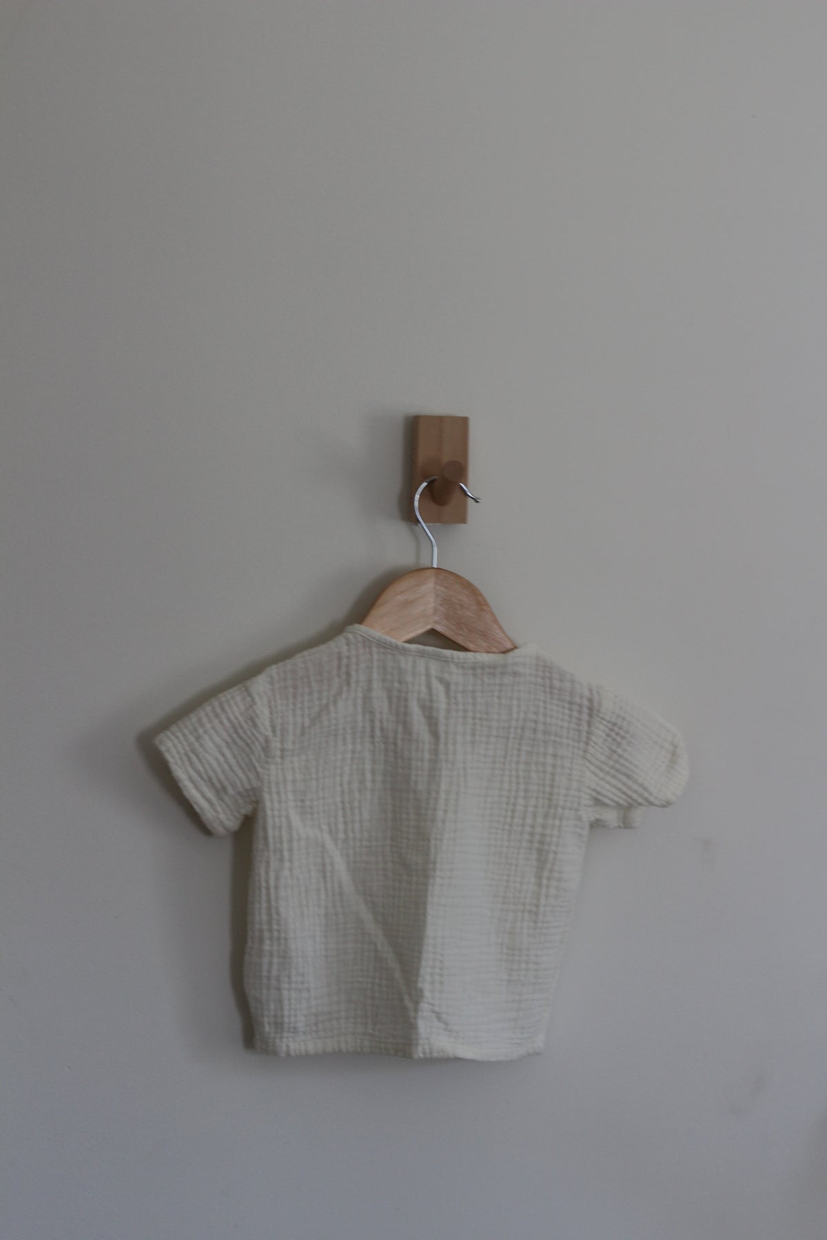 H&M Cotton Muslin Henley Short Sleeve Shirt - size 18 months