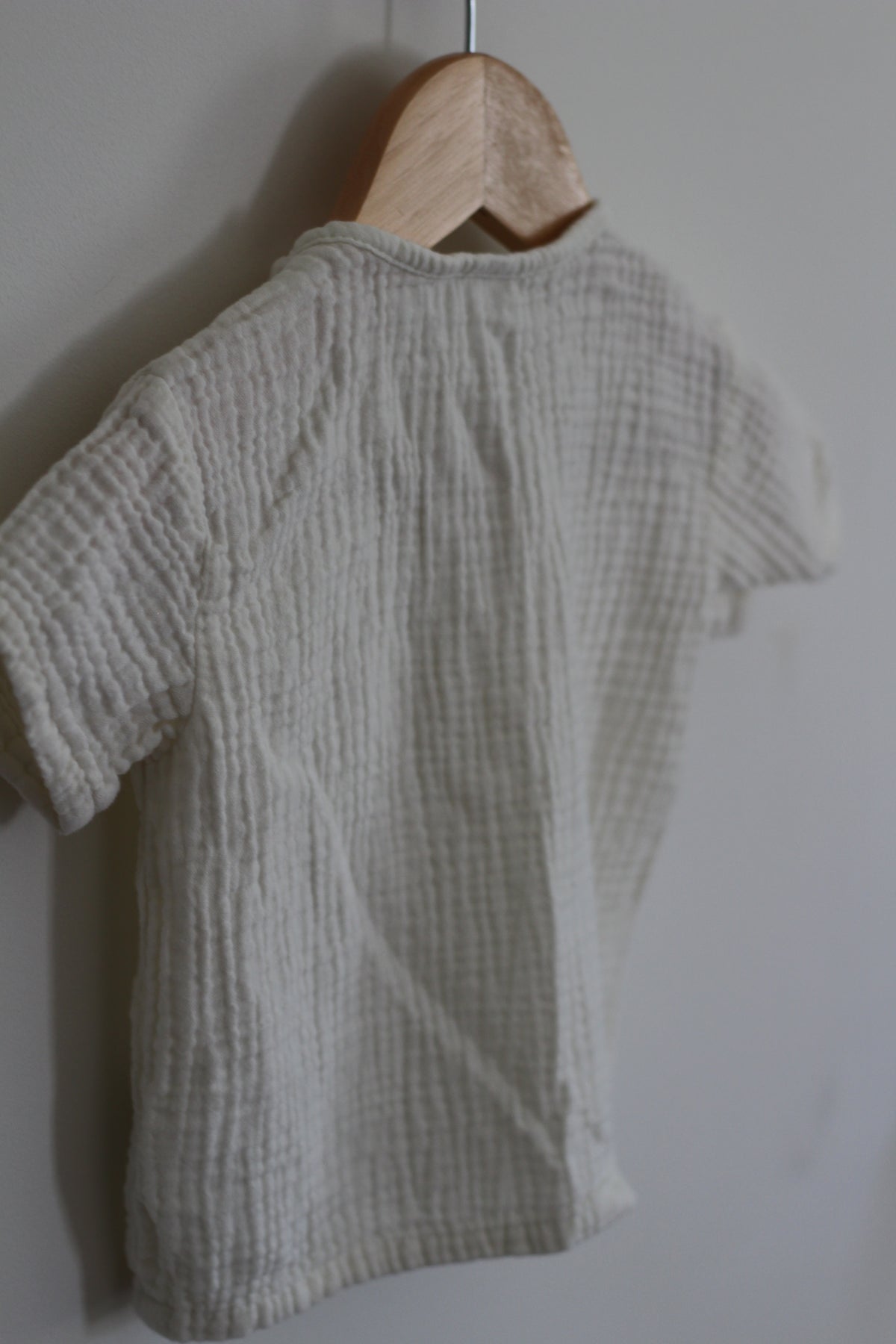 H&M Cotton Muslin Henley Short Sleeve Shirt - size 18 months