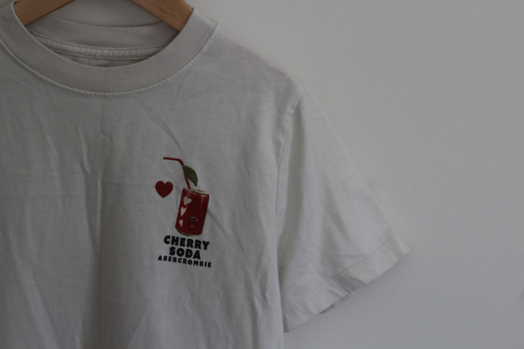 Abercrombie Kids "Fueled by Cherry Soda" Oversized Graphic Tee - size 9 / 10