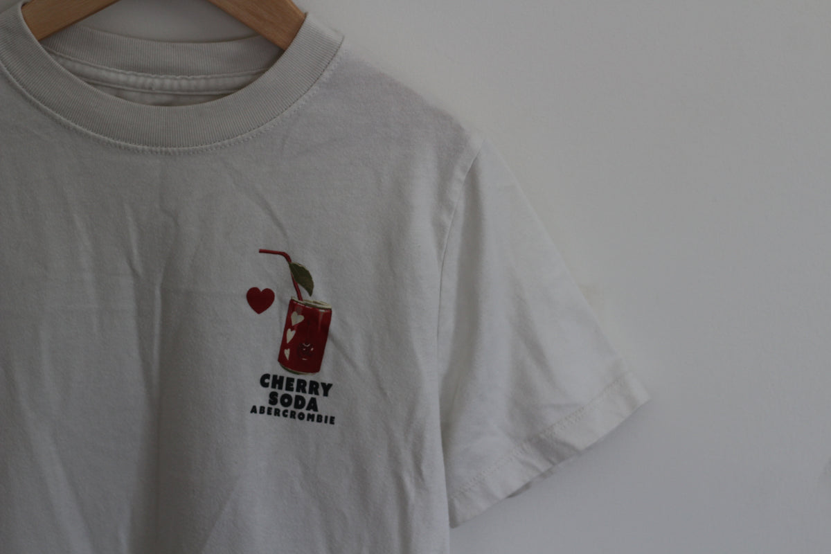 Abercrombie Kids "Fueled by Cherry Soda" Oversized Graphic Tee - size 9 / 10