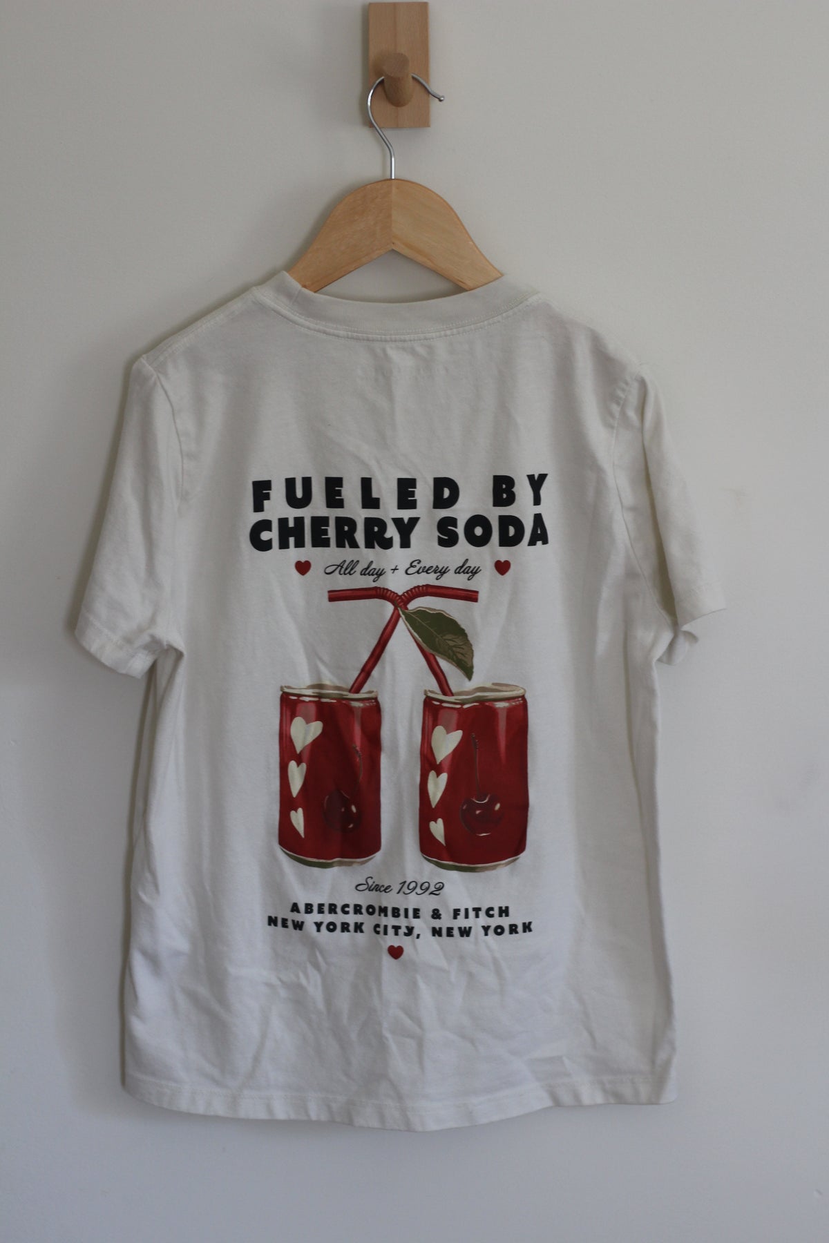 Abercrombie Kids "Fueled by Cherry Soda" Oversized Graphic Tee - size 9 / 10