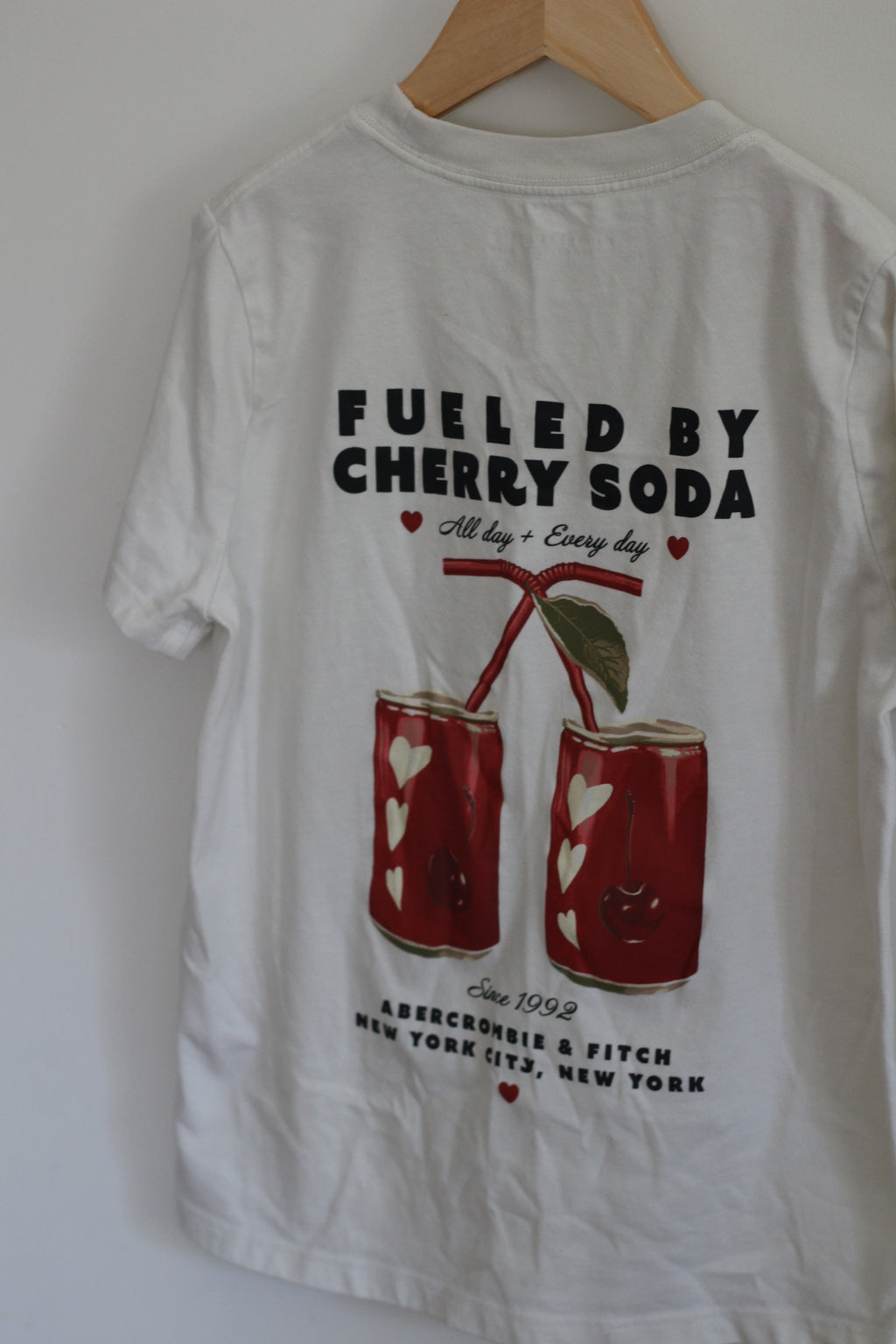 Abercrombie Kids "Fueled by Cherry Soda" Oversized Graphic Tee - size 9 / 10
