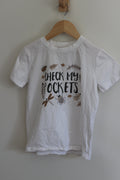 Caden Lane "Check My Pockets" Organic Cotten Graphic Tee - size small 6 / 8