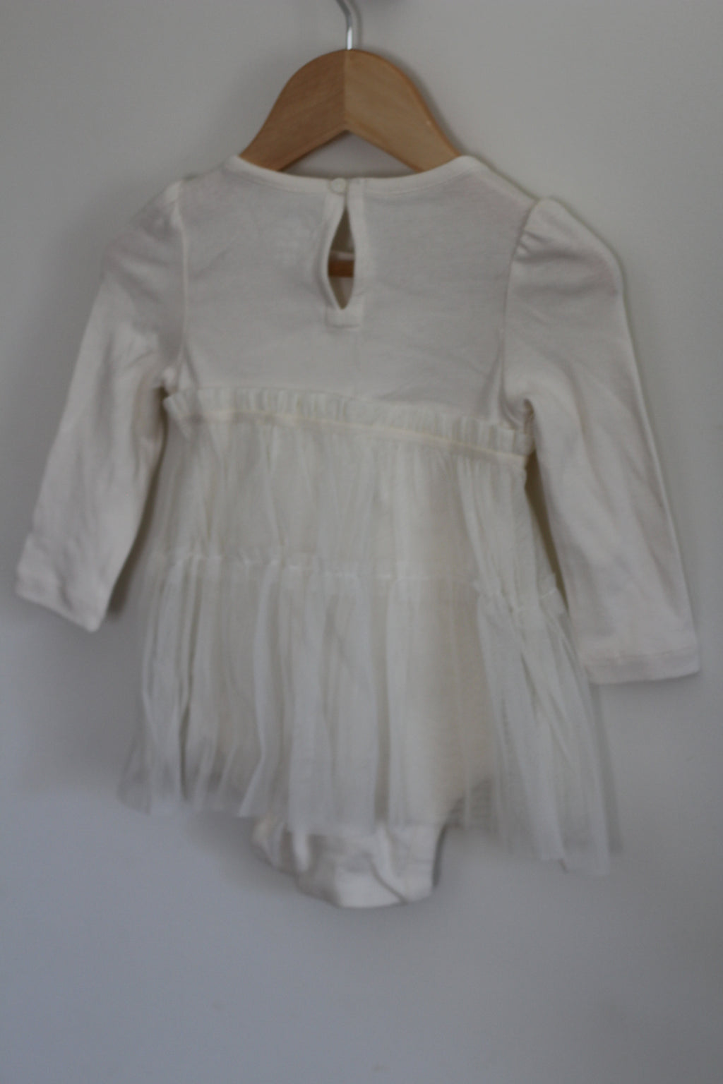 Baby Gap Long Sleeve Tulle Bodysuit Dress - size 12 - 18 months