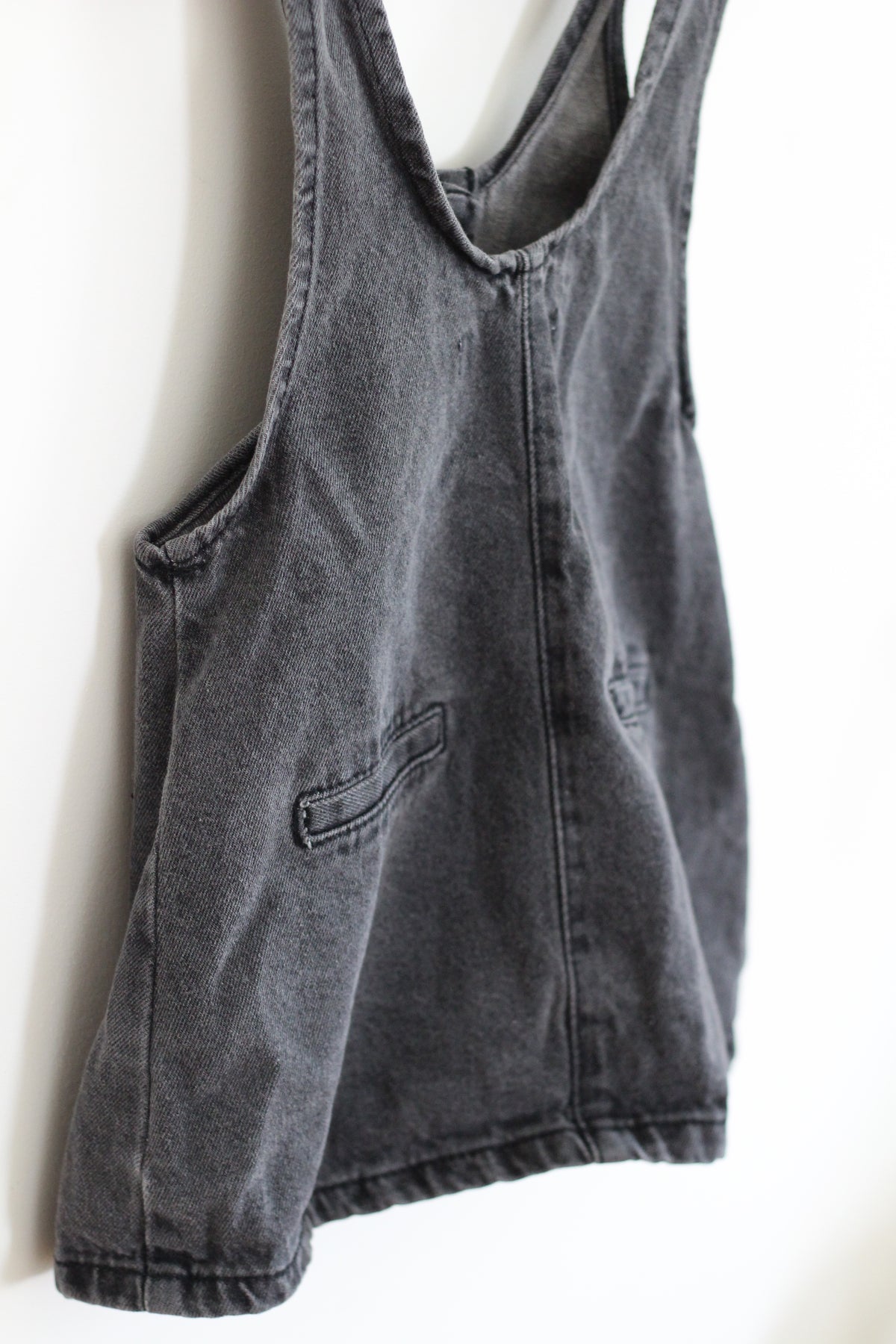 Zara Washed Finished Black Denim Snap Front Jumper Dress - size 2t - 3t