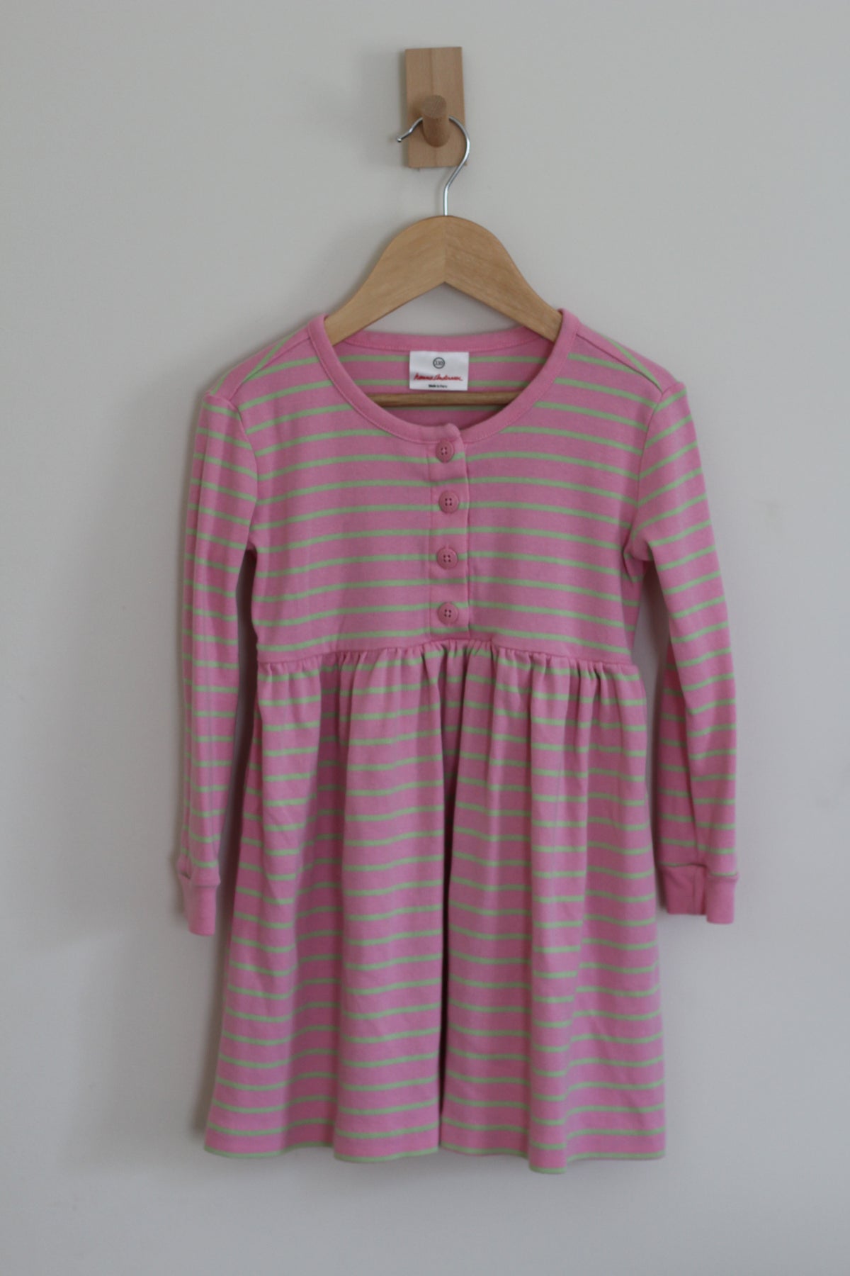 Hannah Anderson Long Sleeve Ribbed Henley Dress - size 110 or size 5