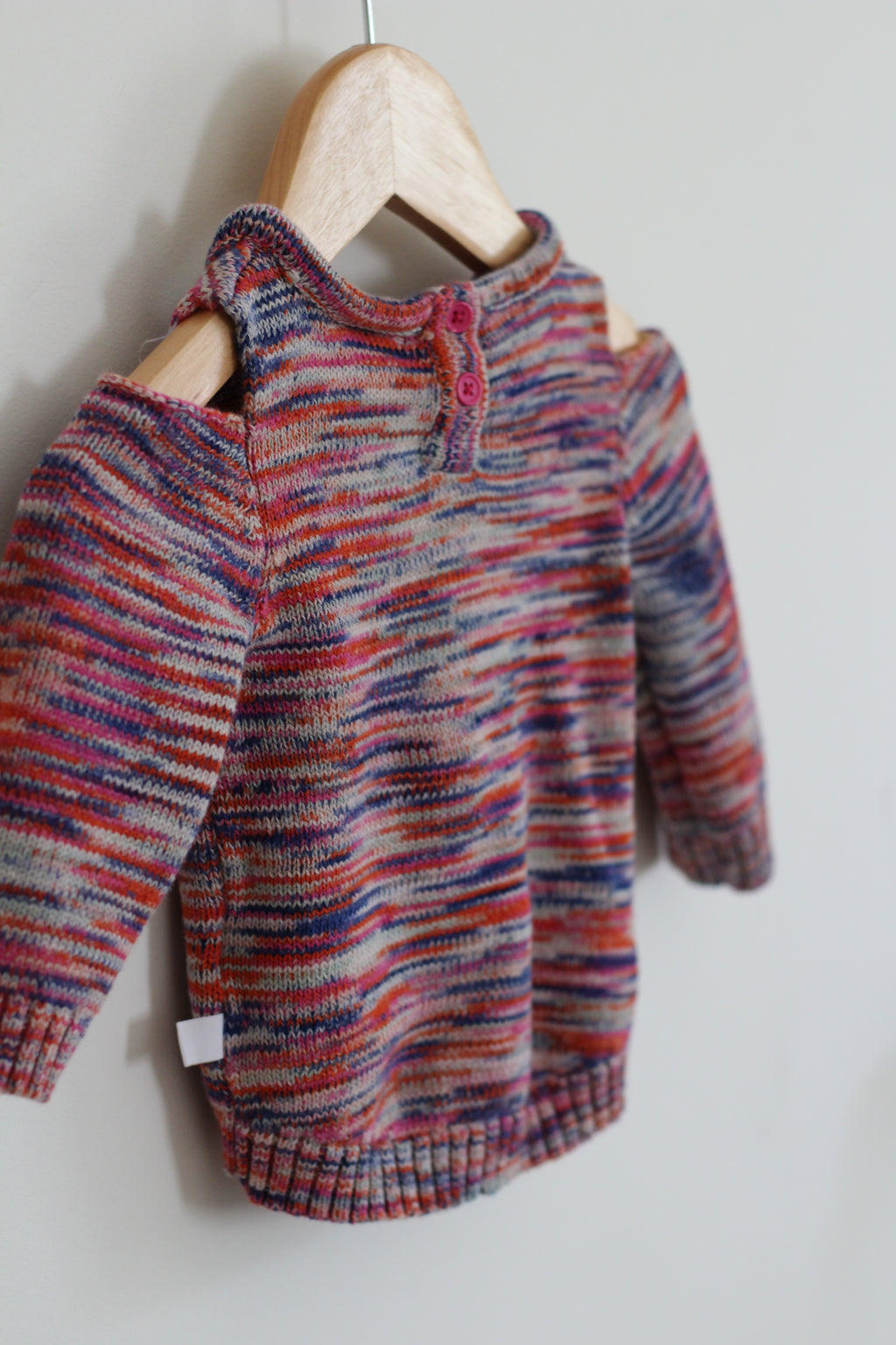 Rosie Pope Cold Shoulder Ruffle Knit Sweater - size 3 - 6 months